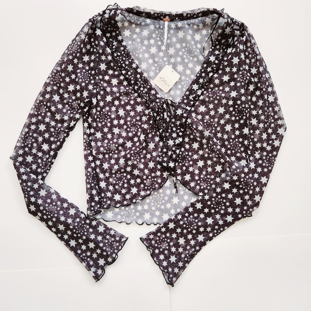 Free People tie front blouse size small